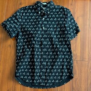 J. Crew Black and White Patterned Casual Shirt